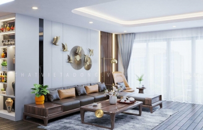 Địa chỉ thiết kế, thi công nội thất gỗ óc chó Thái Bình